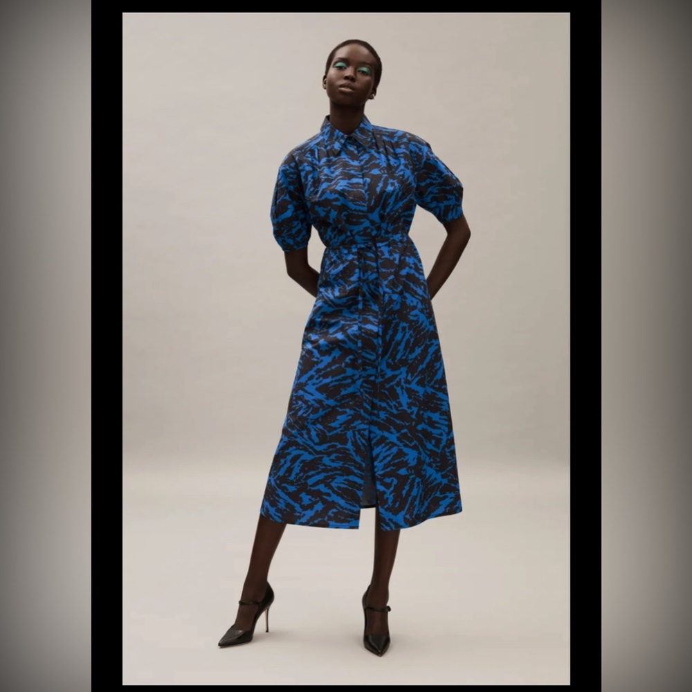 Jason Wu Collection Blue Front Tie Dress, GUC, Size 12. - Picture 6 of 8